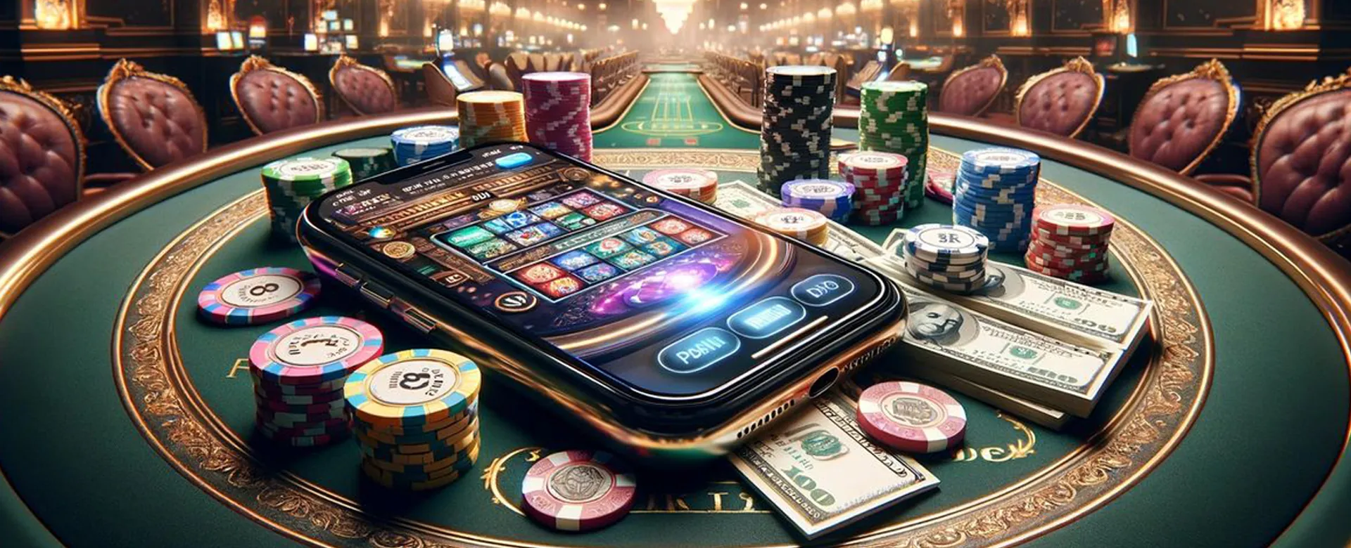 sg777 Poker Table with Gold Accents